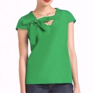 Kate Spade Green Blouse with Bow Detail